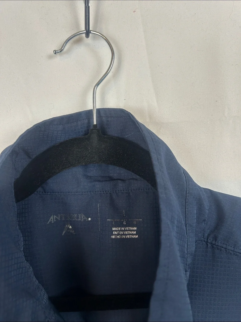 Antigua Navy Short-Sleeve Button-Down Shirt with Yellow GT Logo